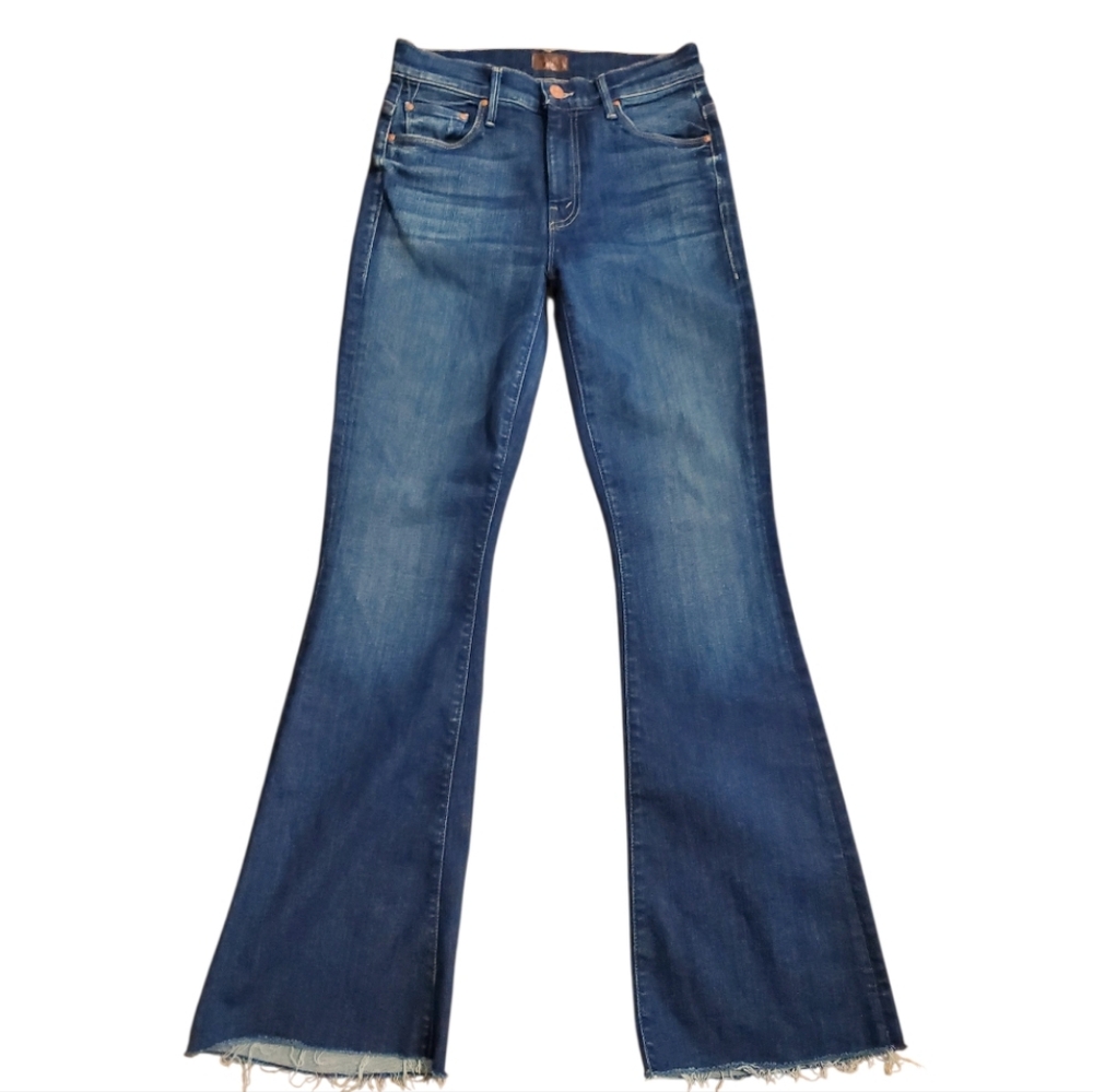 MOTHER The Weekender Fray Flare Jeans | Blue Wash | Size 25 |